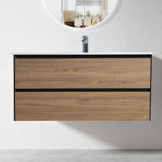 1200mm Plywood Wall Hung Vanity With Ceramic Basin